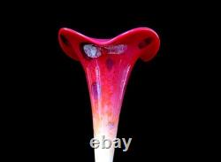 New England Glass Peachblow Agata Art Glass Pink & White 6 5/8 Lily Vase 1887