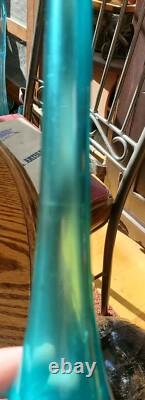 Nice Signed Gino Cenedese Murano Bud Vase Pink Art Glass Sommerso Green Blue 9