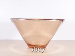Nick Munro England Pink Art Glass Bowl 23.5cm Large Contemporary Designer Centre