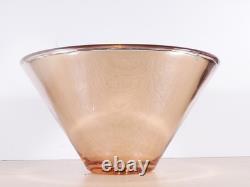 Nick Munro England Pink Art Glass Bowl 23.5cm Large Contemporary Designer Centre