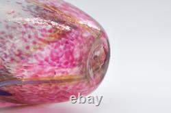 Norman Stuart Clarke'Kimono Silk' Studio Glass Vase, White and Pink Art Glass