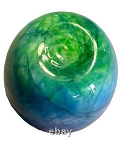 Nourot Art Glass David Lindsay Pink Blue & Green Vase