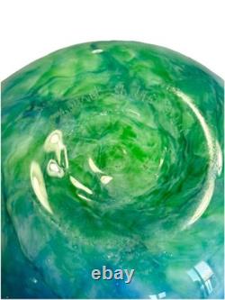 Nourot Art Glass David Lindsay Pink Blue & Green Vase