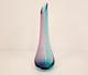 Nouvel Studio Art Glass Vase Pink and Blue Signed 11 inch with Sticker MCM
