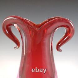 Oball Murano Venetian Red & Pink Sommerso Glass Vase
