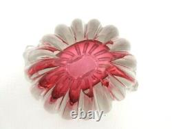 Oball pink teardrop shaped art glass geode Murano sommerso bowl