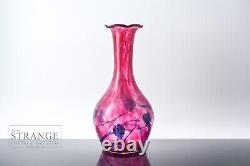 Okra'Pink Arum' Art Glass Vase Hand Made Iridescent Studio Glass Vessel