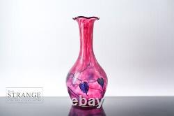 Okra'Pink Arum' Art Glass Vase Hand Made Iridescent Studio Glass Vessel