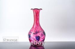 Okra'Pink Arum' Art Glass Vase Hand Made Iridescent Studio Glass Vessel