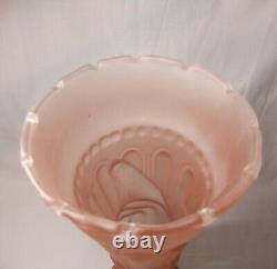 Olympic Torch Vase Statue Of Liberty Hand 1930s Art Deco Pale Pink Frosted Glass