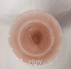 Olympic Torch Vase Statue Of Liberty Hand 1930s Art Deco Pale Pink Frosted Glass