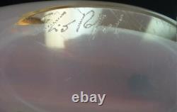 Opalescent Pink Art Glass Sculptural Bird Signed by Elio Raffael Gorgeous