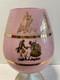 Opalescent Stemmed Empoli Brandy Snifter Glass Pink with Gold Detailing