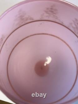 Opalescent Stemmed Empoli Brandy Snifter Glass Pink with Gold Detailing