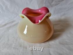 Opaline Pink Glow Double Cased Squat Form Vase, Late 19th Century
