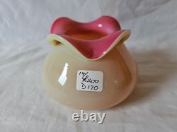 Opaline Pink Glow Double Cased Squat Form Vase, Late 19th Century