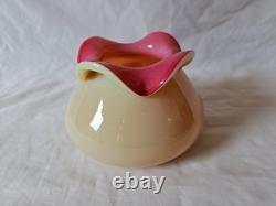 Opaline Pink Glow Double Cased Squat Form Vase, Late 19th Century
