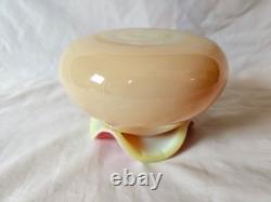 Opaline Pink Glow Double Cased Squat Form Vase, Late 19th Century
