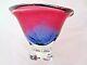 Organic purple & pink czech sommerso art glass bowl 70s