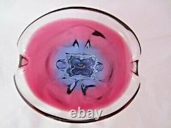 Organic purple & pink czech sommerso art glass bowl 70s