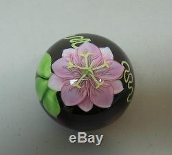 Orient & Flume Limited Edition 6/250 Art Glass Paperweight, Large Pink Orchid