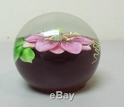 Orient & Flume Limited Edition 6/250 Art Glass Paperweight, Large Pink Orchid