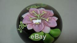 Orient & Flume Limited Edition 6/250 Art Glass Paperweight, Large Pink Orchid