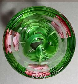 Orient & Flume Pink Tulip Vase Art Glass Bruce Sillars Design Art Glass Vintage