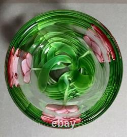 Orient & Flume Pink Tulip Vase Art Glass Bruce Sillars Design Vintage Art Glass