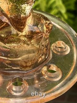 Original Art Deco Pink Peach Penguin Centrepiece Flower Frog Bowl 1930s Czech