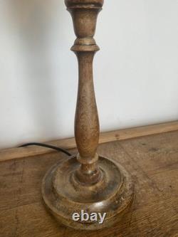 Original Art Deco Table Lamp Pink Flame Glass Shade