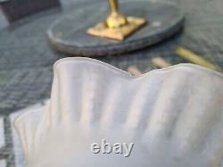Original English Art Nouveau Victorian Pink Cased Glass Oil Lamp Font Shade