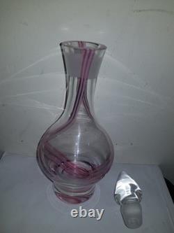 PANACHE pink swirl VINTAGE CAITHNESS 6 CANISBAY WINE GOBLET 1 GLASS DECANTER