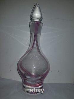 PANACHE pink swirl VINTAGE CAITHNESS 6 CANISBAY WINE GOBLET 1 GLASS DECANTER