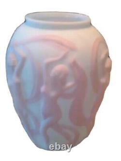 PHOENIX/CONSOLIDATED ART GLASS Vintage Nudes Large Dancing Girls Vase Circa 1938