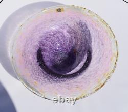 PINK ART GLASS BOWL, Milan Vobruba Studio Gusum, Sweden Signed FREE SHIPPING