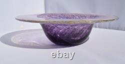 PINK ART GLASS BOWL, Milan Vobruba Studio Gusum, Sweden Signed FREE SHIPPING