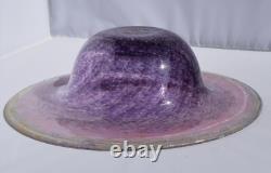 PINK ART GLASS BOWL, Milan Vobruba Studio Gusum, Sweden Signed FREE SHIPPING