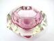 PINK Murano multi-faceted sommerso art glass bowl with label