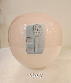 PIZZICHILLO & GORDON Hand Blown Pink Art Glass Vase Signed
