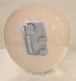 PIZZICHILLO & GORDON Hand Blown Pink Art Glass Vase Signed
