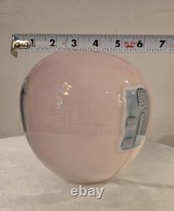 PIZZICHILLO & GORDON Hand Blown Pink Art Glass Vase Signed
