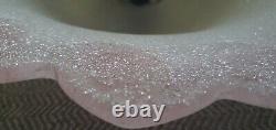 Pair Of Vintage Art Deco Style French Style Frosted Pink Glass Ceiling Lights