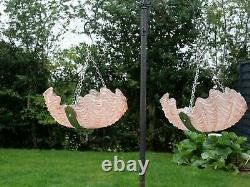 Pair of Art Deco Glass Odeon Clamshell Ceiling Lamps
