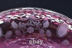 Pairpoint American Pattern Molded Rosaria Cranberry Pink 10 1/2 Centerpiece Bowl