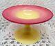 Pairpoint Beautiful Early Burmese Small Form Compote In Yellow And Salmon Pink