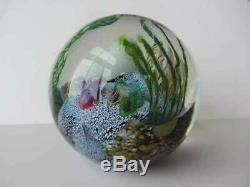 Paperweight Art Glass Mark Eckstrand 1990 Aquarium Coral Reef Seascape Colorful