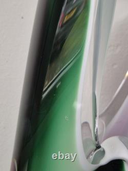 Paul Kedelv Sweden Flygsfors Coquille signed white pink and green Art glass vase