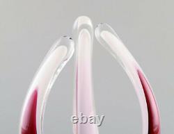 Paul Kedelv for Flygsfors. Set of 2 pink Coquille Fantasia vases