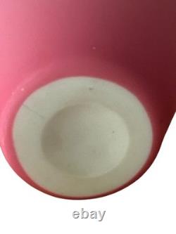 Peach Blow Cased Satin Art Glass Vase Pink Gold 4.75 Inch High